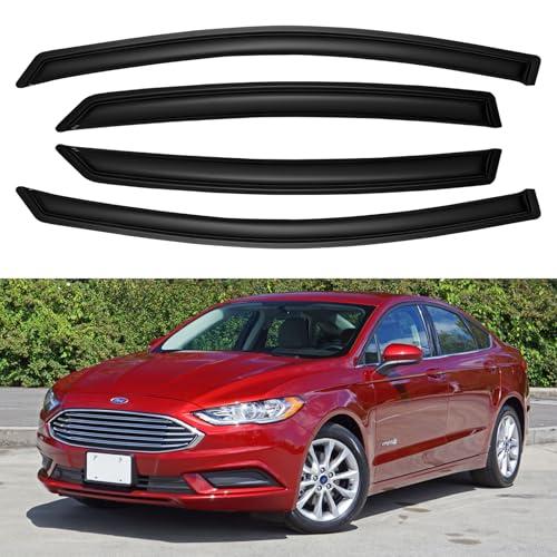 Window Visors Rain Guards for 2013 2014 2015 2016 2017 2018 2019 2020 Ford Fusion, Out-Channel Window Vent Wind Deflectors Visors Shades for 13-20 Fusion