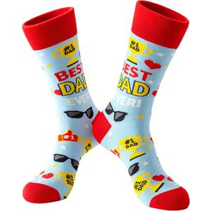 3 x BISOUSOX Funny Socks for Men, Crazy Novelty Mens Dress Socks, Silly Funky Birthday & Father's Day Socks Size 8-12