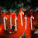 Sotiff Christmas Candy Canes Ornaments Plastic Glitter Candy Cane Christmas Tree Hanging Decorations for Holiday Party Favors (Pink and White,36pcs)