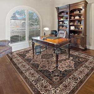 Rtizon Area Rug for Bedroom, 4x6Ft Washable Brown Living Room Rugs, Non-Slip Vintage Carpet for Dorm Office Dining Room Farmhouse Entryway Hallway
