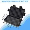 2 Pcs Magnetic Key Holders Under Car, Hide Key Magnetic Box for Storage Key Indoors, Outdoors, Waterproof Hider Key on The Bottom of Car