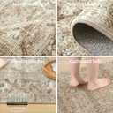10x12 Area Rugs for Living Room: Large Washable Rug Non Slip Low Pile Soft Faux Wool Non Shedding Distressed Vintage Lightweight Boho Carpet for Bedroom Dining Room Nursery Home Office Farmhouse