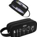 Electronics Organizer Travel Cable Cord Case Sleeve Soft Carrying Accessories Storage Bag Portable Double Layers All-in-One Pouch for USB Drive Charger Earphone,Zipper Wallet