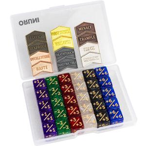 42 Pieces MTG Dice Counters 12mm Abilities Keywords Reversible Metal Tokens Counter Dice Set for MTG TCG Magic Card Games Accessories