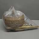 Arc Floor Lamp with 3 Color Temperatures, LED Gold Floor Lamp with Remote & Stepless Dimmable Bulb, Boho Standing Lamp with Rattan & Fabric Shades, Farmhouse Tall Lamp for Living Room Bedroom