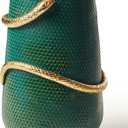 Flower Vase 8 Inch Green and Gold Snake vases for Decor, Unique Flower Vase for Bookshelf, Dinner Table, Living Room, Mantel, Halloween Decor (Upgraded)
