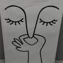 IAFWZX Wood Framed Funny Bathroom Wall Art, Abstract Humor Toilet Wall Decor, Minimalist Face Line Canvas Painting, Modern Black and White Bathroom Poster Print for Restroom Guest Bedroom 8"x10"