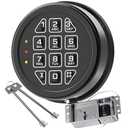High Security Electronic Safe Lock Replacement Keypad with Solenoid Lock & 2 Override Keys, Fit Safe Box and More