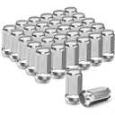 24pcs M14x1.5 Lug Nuts - Compatible with Chevrolet Colorado/Suburban/Silverado, GMC Express/Yukon/Sierra 1500, Ford F150/Expedition, One-Piece Design Factory Chrome Wheel Lug Nut Set