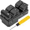 Acadia Upgrade Driver Side Master Power Window Control Switch with RED Light Compatible with 2007-2016 GMC Acadia, Durable Materials, 20945224, D1961F, D1930F