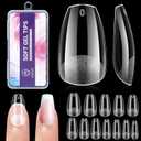 5 x Short Coffin Gel Nail Tips: 240 PCS Pre-Shaped Full Cover False Coffin Nails Tips Acrylic Clear Fake Nails Extension for Nail Manicure Home DIY Women 12 Sizes