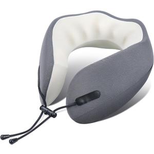 RESTCLOUD Plane Neck Pillow, Travel Neck Pillow for Sleeping on Airplanes, Flight and Car with All-Rounded Neck Support (Large)