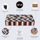 Handicrafts Home Large Decorative Storage Box with Lid Wooden Decorative Box Large Storage Box for Living Room, Mental Decor– Natural Wood Resin Inlay Marquet Cosmo Collection- 12x6x2