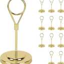 BARsics 12pcs Gold Premium Table Place Card Holders with Weighted Base Stand and Clip