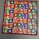 BIOBROWN Medium Birthday Gift Boxes with Lids for Presents, 9x9x9 Inches Text Design Collapsible Gift Box for Birthday, Baby Shower, Party