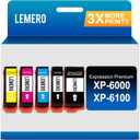 LEMERO Remanufactured Ink Cartridge Replacement for Epson 302 XL Ink Cartridge for XP-6100 XP6100 XP6000 XP-6000 Printer Replacement for 302XL Ink (Black, Photo Black, Cyan, Magenta, Yellow, 5 Pack)