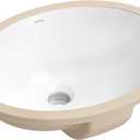 KRAUS Elavo 16.75 in. Oval Porcelain Ceramic Undermount Bathroom Sink in White with Overflow Drain, KCU-273