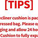 HOMBYS Foam Recliner Chair Cushions for Elderly, 4" Thick Chair Pads with Back Support for Office Chair, Non-Slip Supportive Seat Cushion with Lumbar Pillow (Black, 13" Backrest)