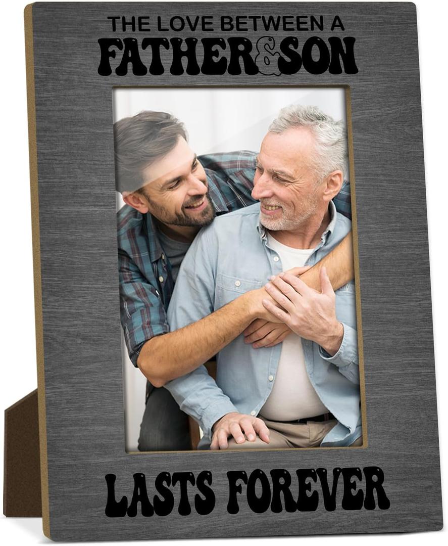 The Love Between A Father And Son Lasts Forever Daddy Picture Frame for Wood Desk Picture Frame for Dad Fathers Day Frames Wood Photo Frames 4x6 Photo Gift for Fathers Day Birthday Gifts for Dad FS596