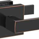 Passage Door Levers, Oil Rubbed Bronze Door Handles for Hallway and Closet, Heavy Duty Non-Locking Interior Door Levers, Square Keyless Door Handles for Right & Left Sided Door, 1 Pack