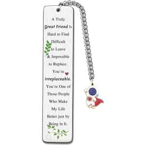 3 x to Friend Bookmarks for Women Men Best Friend Birthday Graduation Farewell Gifts True Friendship Appreciate Engraved Quote Bookmark Personalized Book Lover Christmas New Year Cute Astronaut Keepsakes