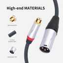 2Pack 1Ft RCA Female to 3Pin XLR Male Audio Cable;Balance XLR Male to RCA Female Unbalanced,Mixer, Power Amplifier, Audio Player Cable
