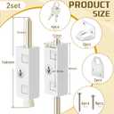 Dunzy 2 Pieces Sliding Door Lock Rectangle Patio Door Lock Keyed for Glass Hinged Security Bar Steel Bolt Zinc Alloy Iron Portable to Prevent Sliding