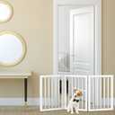 Pet Gate - 3-Panel Indoor Foldable Dog Fence for Stairs, Hallways, or Doorways - 55x24-Inch Retractable Freestanding Dog Gates by PETMAKER (White)