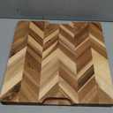 Lipper International Acacia Herringbone Square Cutting and Serving Board with Inset Handles for Chopping Meats, Fruits and Vegetables, 14" x 14" x 1" Thick