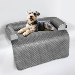 Large Cooling Dog Bed  41 x 37 inch Waterproof Couch Cover for Dogs Washable, Non-Slip Bottom, Self Cooling Mat for Dogs, Durable & Non-Gel, Dog Couch Bed for Sofa Floor Car, Cooling Grey