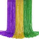 JOYIN 72 Pcs Mardi Gras Gold Green Purple Bead Necklaces, Multi Metallic Colors Necklace Set for Mardi Gras Party Favors Supplies, St. Patricks Day Costume Accessories Decorations