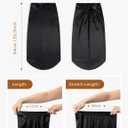 LilySilk Mulberry Silk Sleep Cap 100% 19 Momme Long Silk Bonnet for Curly Hair, Night Cap for Sleeping, Silk Hair Wrap for Women Black