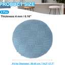 PATIKIL Stool Covers Round, 2 Pcs Elastic Bar Stool Covers Washable Stool Cushion Slipcover Stretchy Bar Chair Seat Cover for 14-18 Inch Chair, Dark Blue