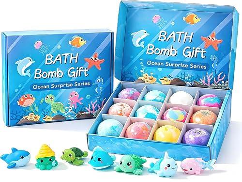 4 Pack Bath Bombs with Toys Inside,2026 Upgraded Bubble Bath Fizzies with Surprise Spring Toys Inside, Gentle Kids Bath Bombs for Boys & Girls, Birthday Gifts & Party Favors