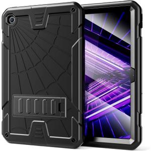 TSQQST Lenovo Tab M10 Plus Case 10.6 Inch 2022 3rd Gen (TB-125F/TB-128F) with Screen Protector Stand | Heavy Duty Rugged Kids Case for Tablet Lenovo M10 Plus 10.6" (Black)
