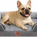 Comfort Expression Orthopedic Dog Bed for Medium Dogs 30x20 Inch, Waterproof Supportive Egg Crate Foam Medium Pet Bed with Removable Bolsters, Dog Couch with Washable Cover & Non-Slip Bottom, Grey