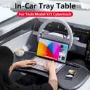 Tray Desk for Tesla Model Y 3 Cybertruck, Foldable Car Table for Eating Travel, Working, Food, Laptop, Multipurpose Tray for Driver Accessories
