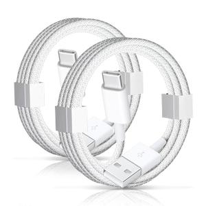 2 x 2 Pack USB A to USB C Woven Cable 60W for iPhone 16E 16 15 Pro Max Car Charger, iPhone 15 Carplay Cable Car Adapter iPad USB C Cord 10th, Air 5th 4th Mini 6th i 15 Pro Plus Charger Charging Cord (3 Feet)