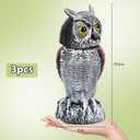 3-Pack Owl for Bird Deterrent - Weatherproof Bird Repellent Devices for Outdoor Use - Plastic Owls to Scare Birds Away and Control Garden Pests