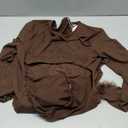 Aro Lora Womens Sexy Ruched Cutout Bodycon Dresses Long Sleeve Fuzzy Cuff Party Club Mini Dress (Large, Brown)