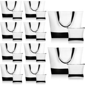 Sanwuta 20 Pcs Large Blank Canvas Tote Bags and Makeup Bags Blank Reusable Grocery Luggage Canvas Tote with Handles(10 Urban Minimalist Duo)