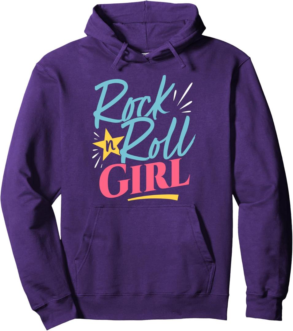 Rock N Roll Girl Purple Darla Violet Pullover Hoodie, M