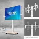 FITUEYES Rolling TV Stand for 32 to 65 70 Inch TVs, Portable Mobile TV Cart on Wheels, Tall Universal TV Floor Stands with Swivel Mount, Fit Corner, Bedroom, Living Room, Small Dorm (White)