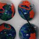 4 Pack Circular Hummingbird feeders for Outdoors Hanging,Hand Blown Glass Hummingbird Feeder with 4 Adjustable Silicone Perch,Never Leak,Gardening Gifts for Woman Man(Dotted Blue)