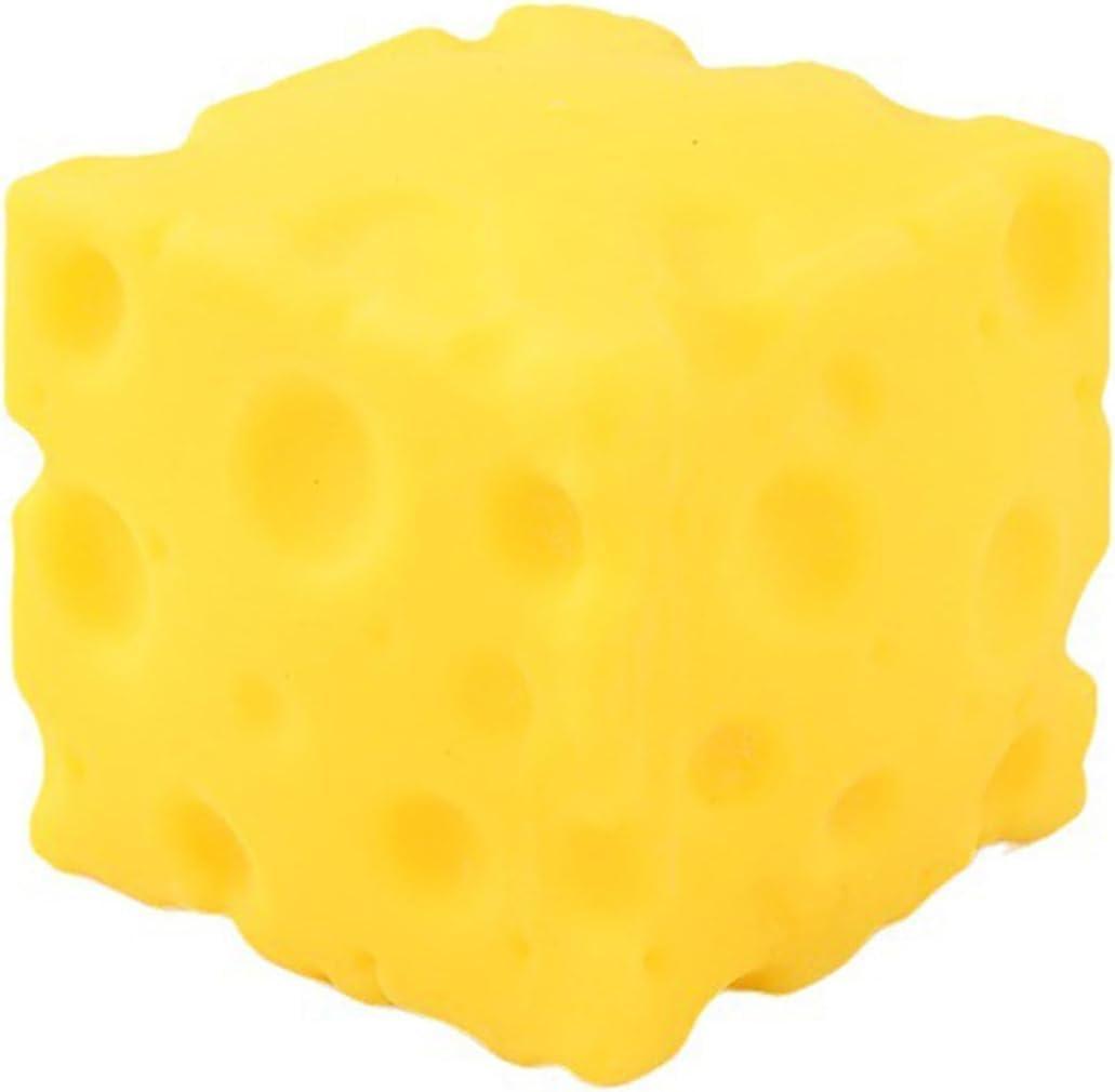 4 x Yellow Cheese Squeeze Toy,Soft Novelty Toy, Rebounding Sensory,Help for Relax,Focus, Sensory Cheese for & Adults, Food Theme Cheese Cubes Squishy Toys,Stress Balls for Adults (Yellow 1)