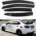 4-Pack Side Window Vent Visor Rain Guard Wind Shade Deflector JDM Style Black Replacement for 2015-2019 WRX STI Sedan 4-Door