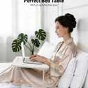 Ruxury Folding Lap Desk Bed Desk Laptop Table Tray, Breakfast Serving Tray, Portable & Lightweight Mini Table for Sofa Couch Floor - White