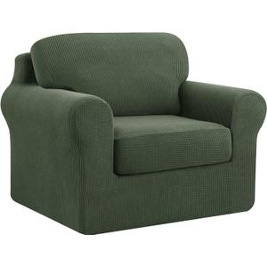 SUBRTEX 3 Pieces Stretch Sofa Slipcover Sets Couch Cover Sets Backrest Cushion Covers Furniture Protector Collection Set for Oversize Sofa Loveseat Chair Slip Covers(Small, Olive Drab)
