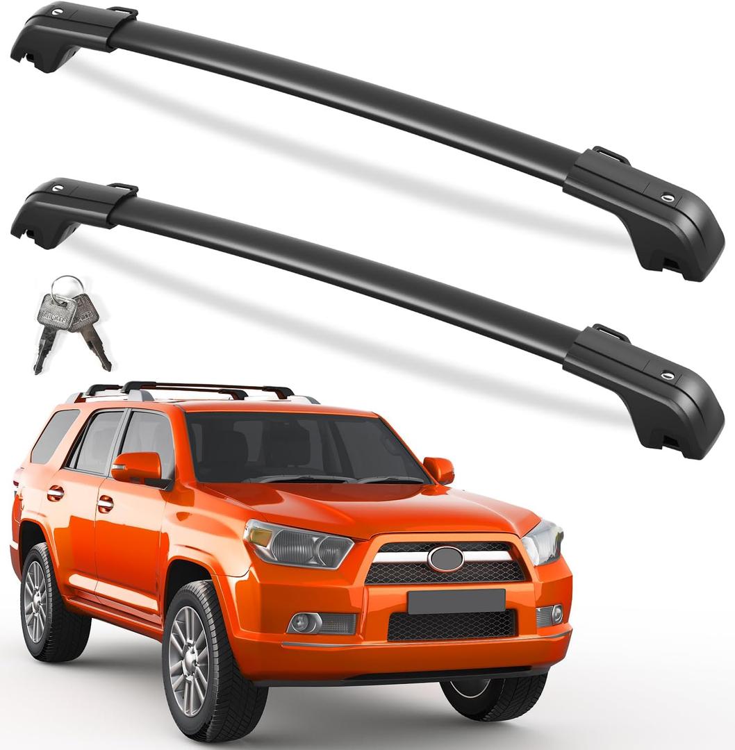 Lockable 260lbs Roof Rack Cross Bars Compatible with Toyota 4Runner 2010-2024 (with Raised Side Rails), Heavy Duty Anti-Theft Aluminum Roof Rails Crossbars Rooftop Luggage Racks Carrier