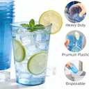 200 Pack Blue Plastic Cups, 12 oz Clear Plastic Disposable Cups, Big Size Fancy Party Cups for Party, Wedding, Reception
